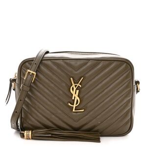 Saint Laurent Lou Calfskin Matelasse Monogram Lou Camera Bag Military Olive